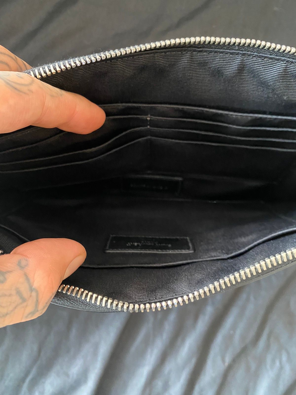 SS16 Surf Sound Leather Damier Checkered Zipper Bag
