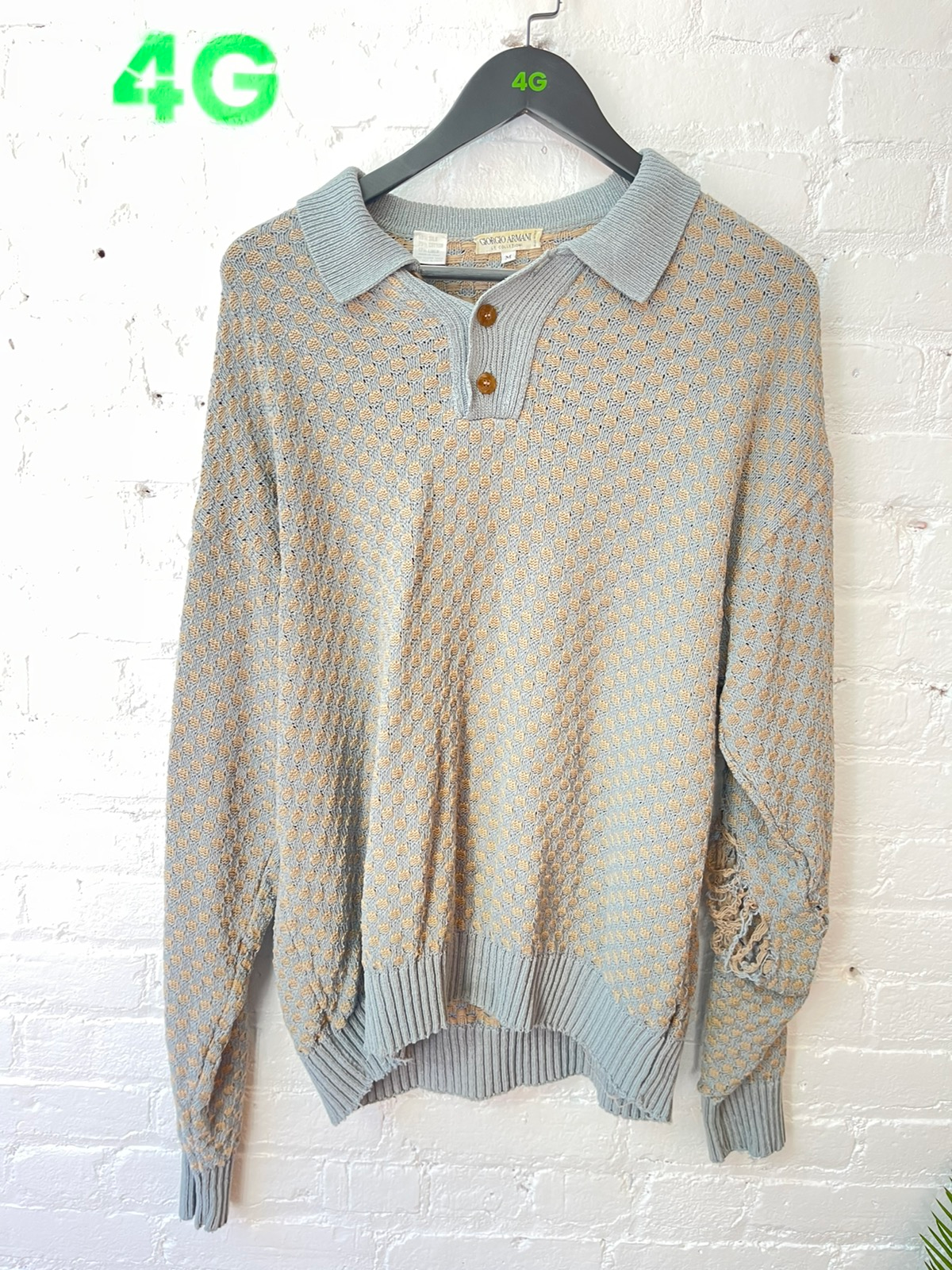 Vintage THRASHED Giorgi Armani Silk Sweater M-XL