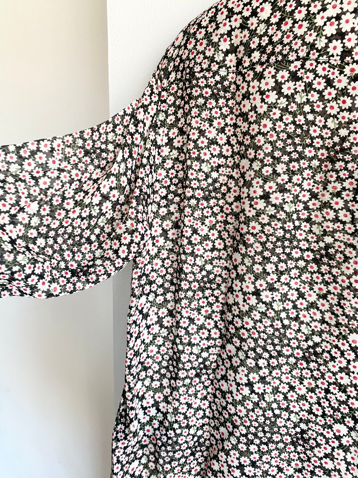 SS16 1/1 SAMPLE Floral SILKY Semi Sheer Button Up Shirt