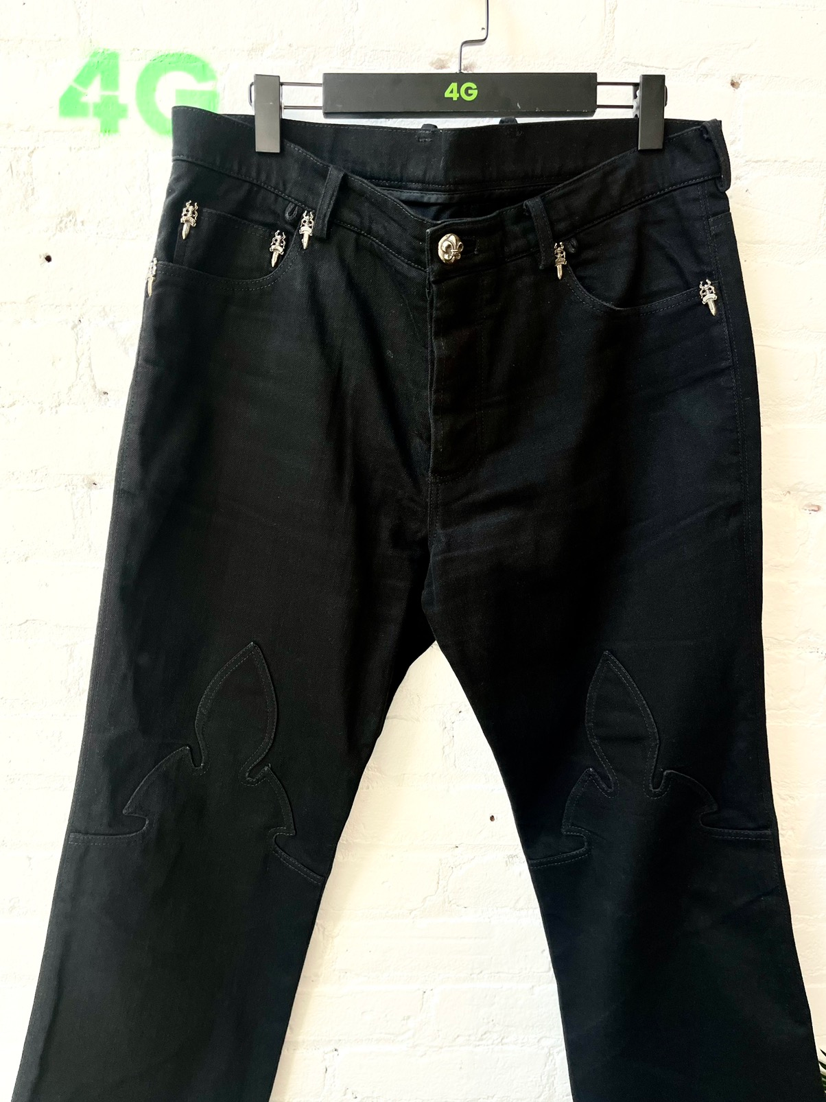 Chrome Hearts FULL LOADED SILVER DAGGER Black Jeans