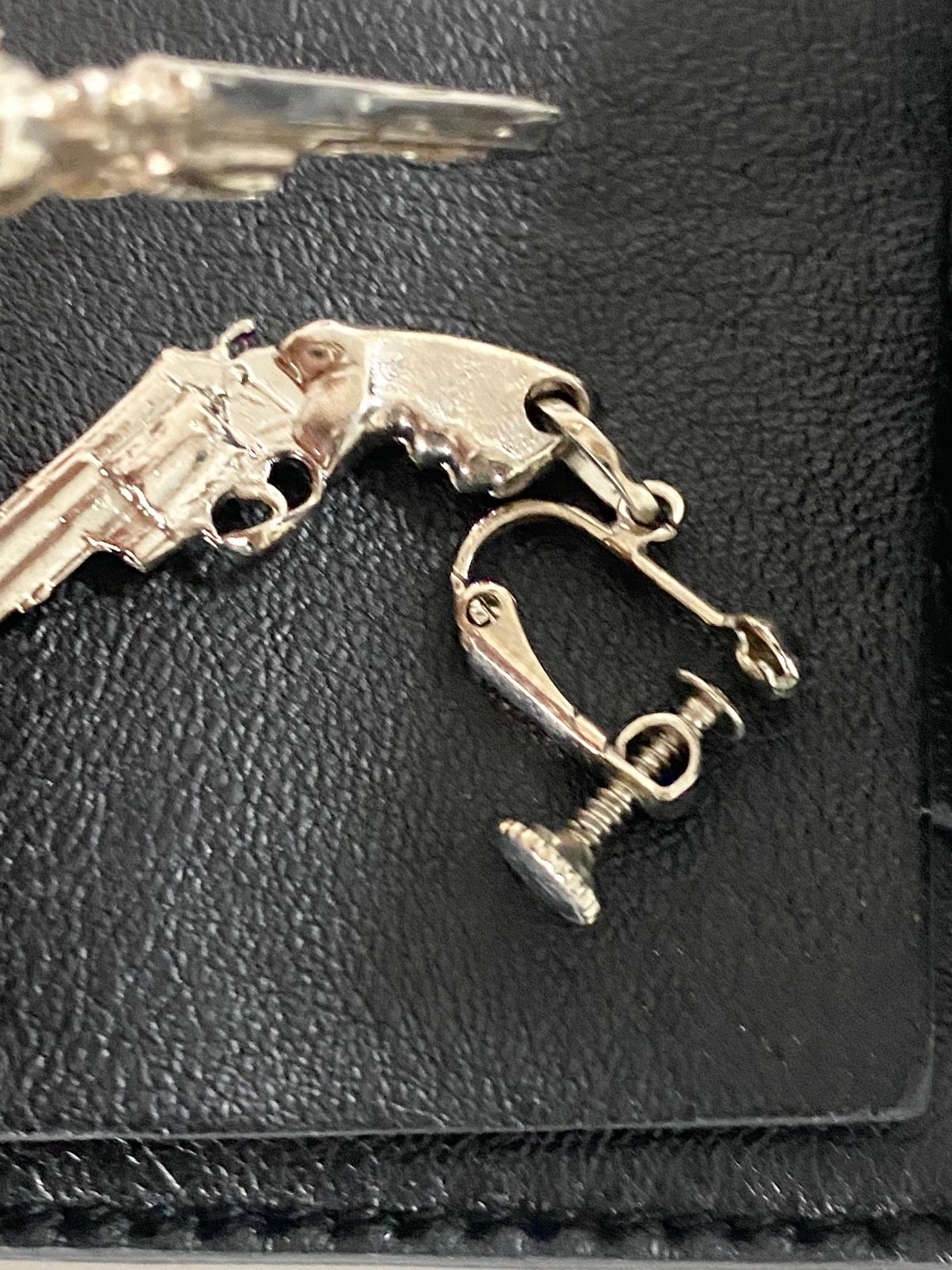 FW15 Revolver Gun Earrings NEW *RARE* SILVER Hedi