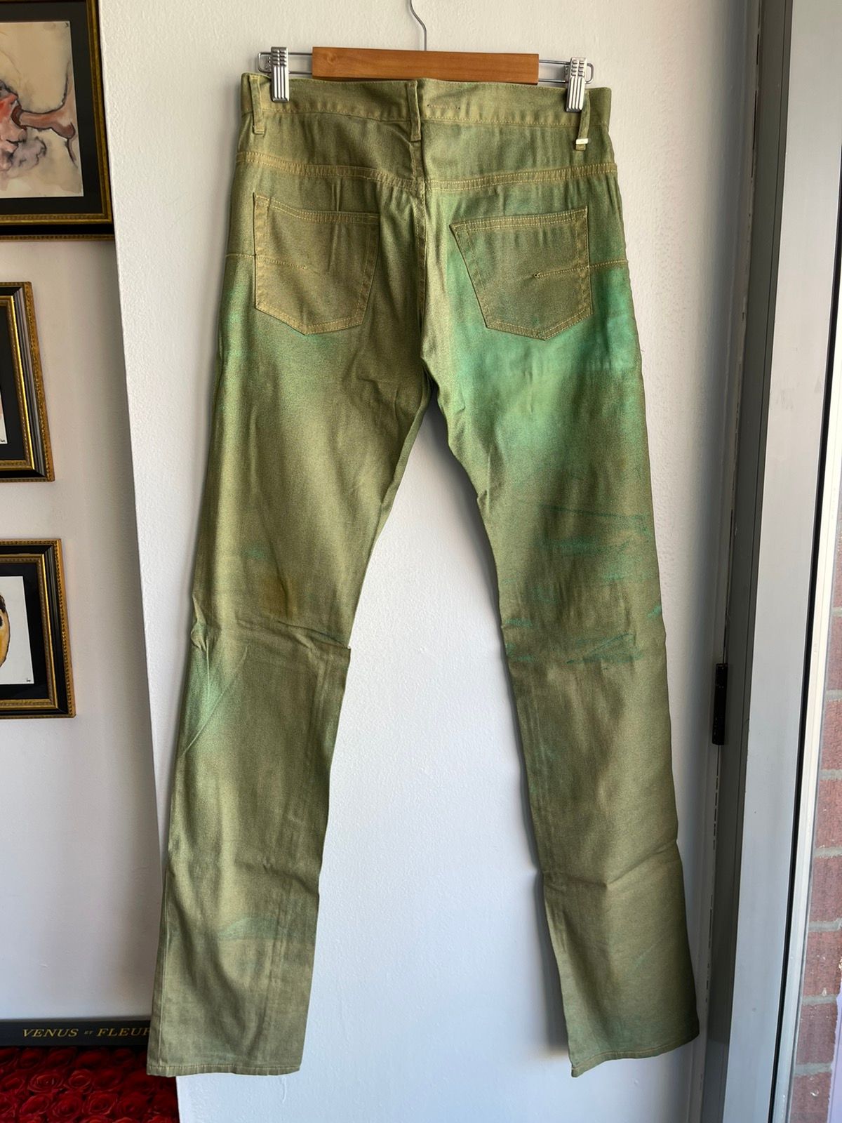 Dior Homme 06 1/1 Sample Green Denim Baked Jeans 28 29 30