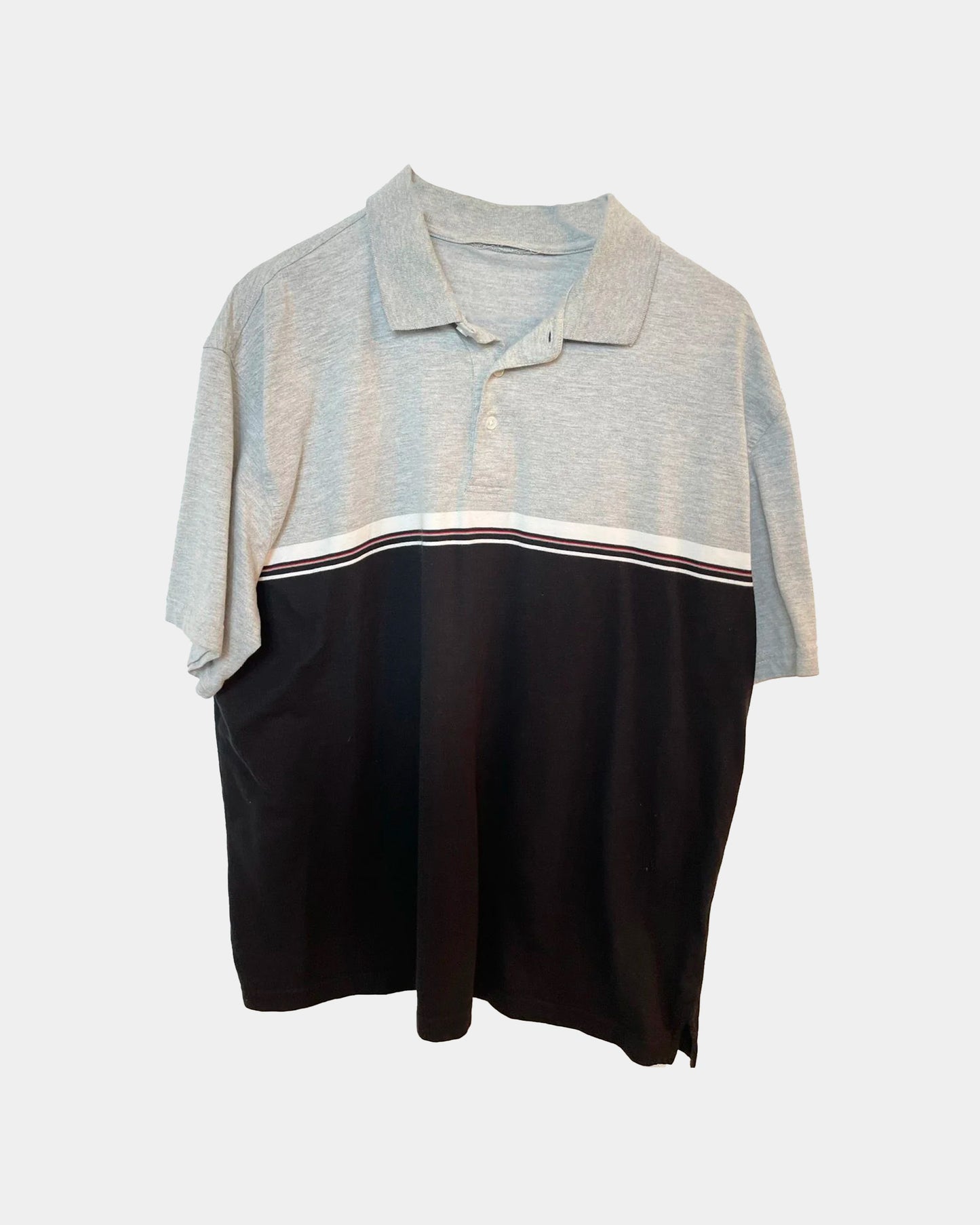 Vintage 90s Skater Oversize XL Stripe Polo Baggy Shirt