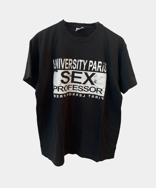 Vintage SEX PROFESSOR University PARIS Black Shirt