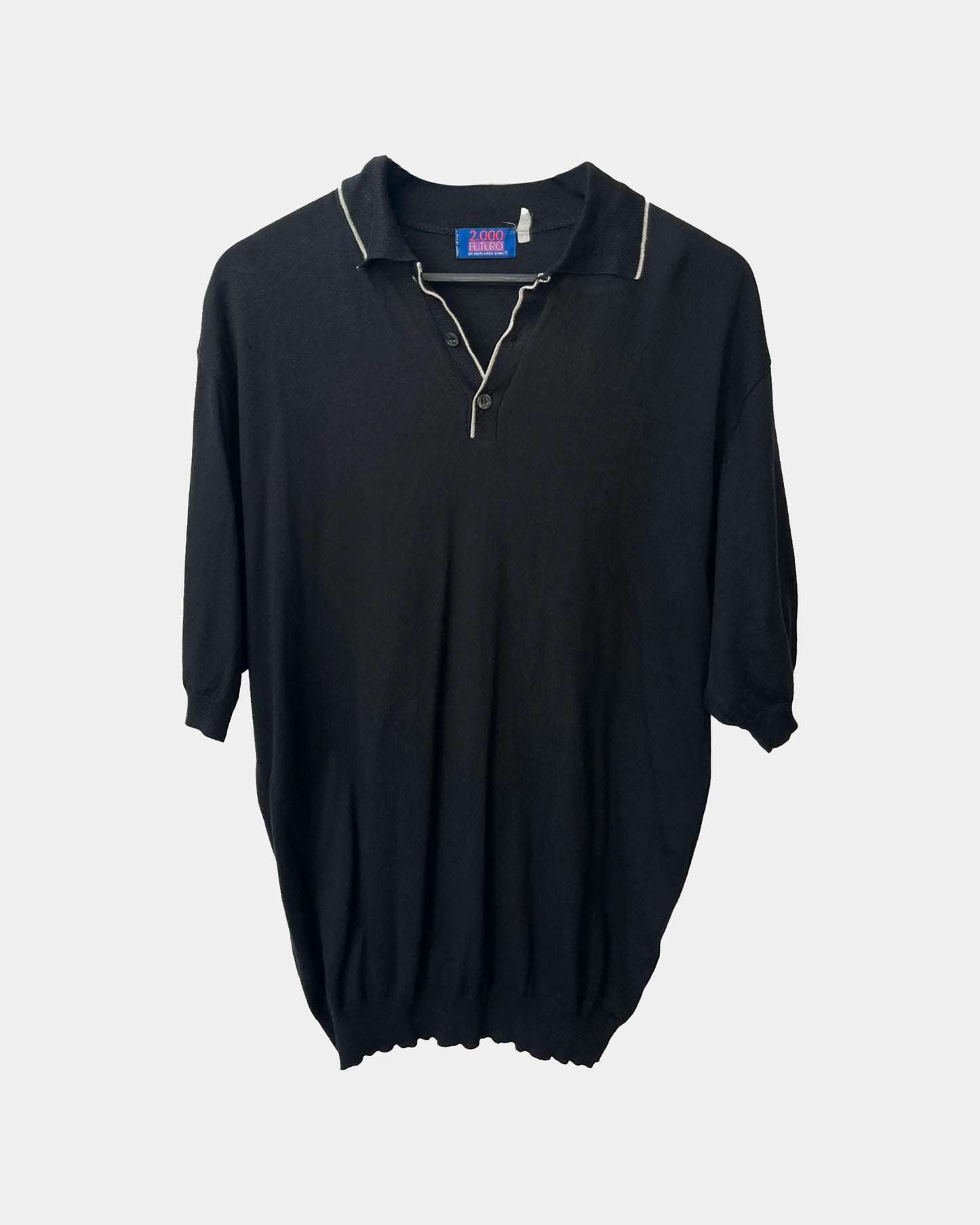 Vintage 80s Black Soft Thin Polo Shirt BEAUTIFUL 4Gseller