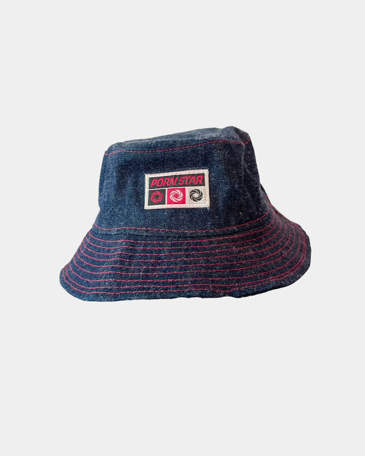 90s brand PORNSTAR PORN BUCKET HAT DENIM