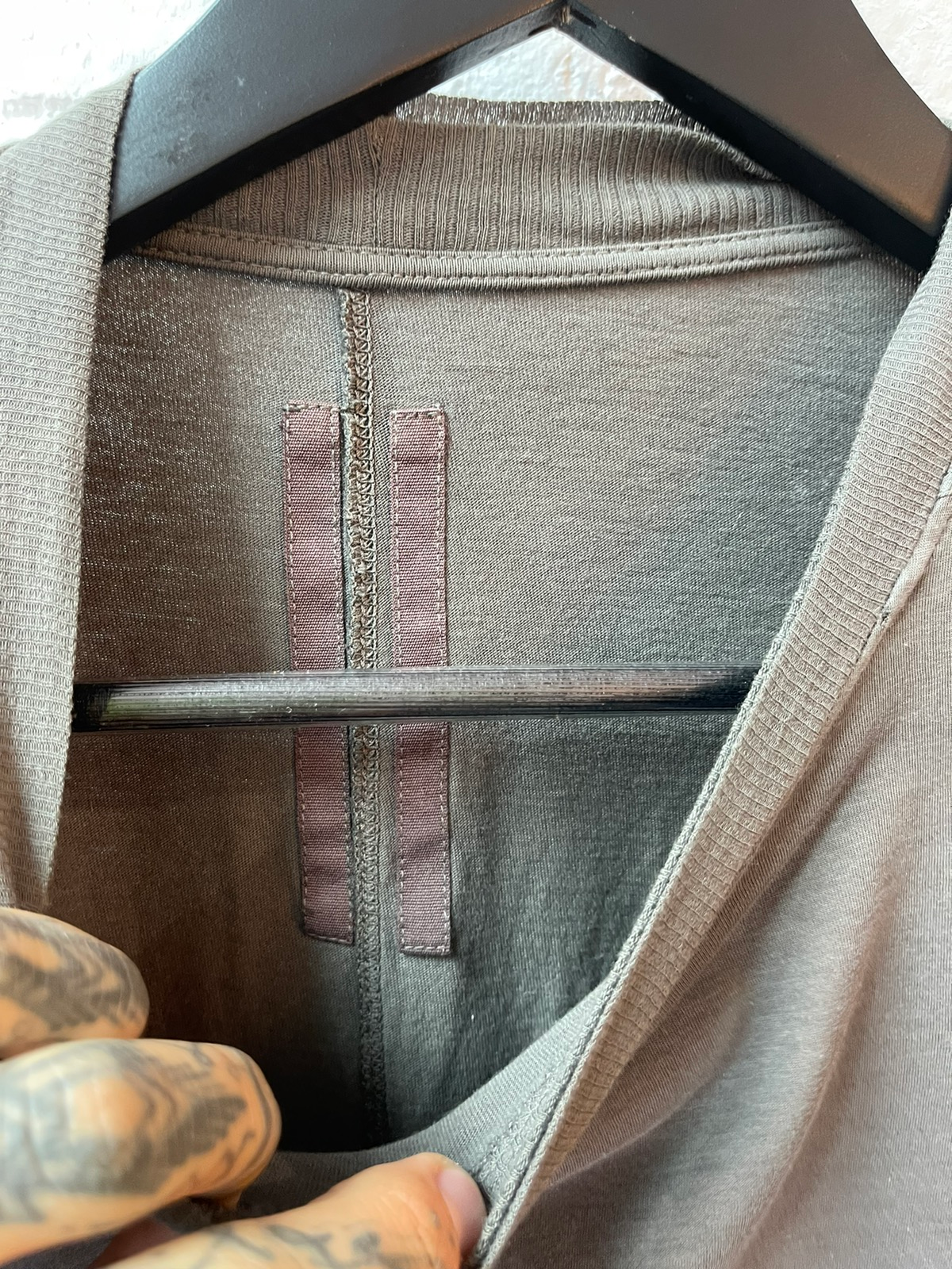 Rick Owens Double layer Shirt Small Medium Grey/Green