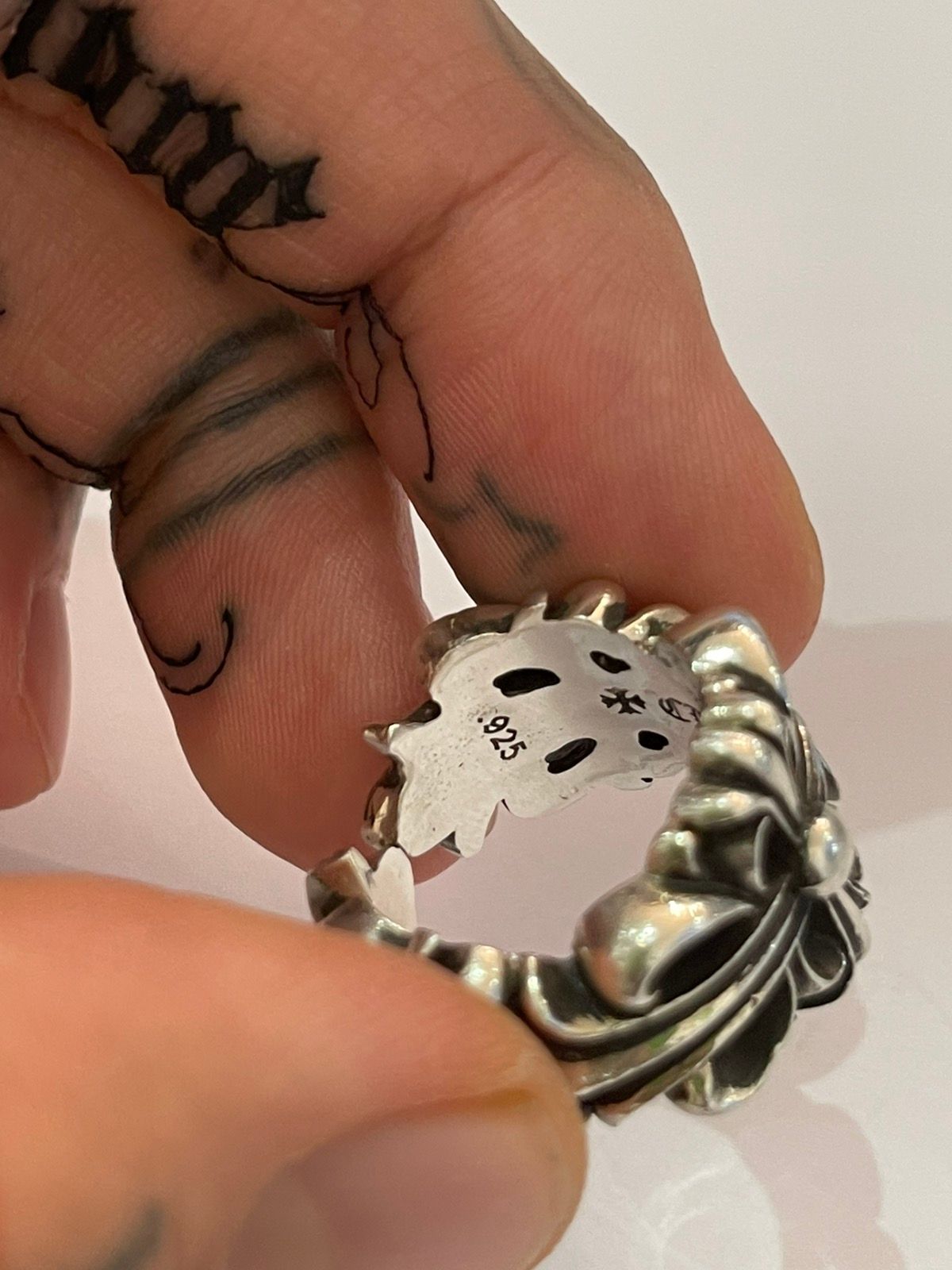 Chrome Hearts DOUBLE FLORAL RING SILVER SZ 9