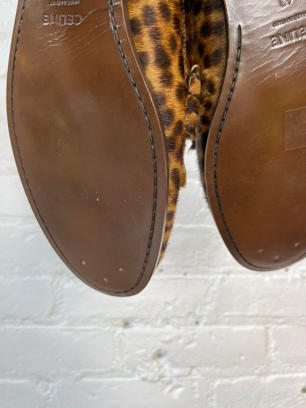 Celine SS19 NEW Pony Hair Leopard Loafer Shoes EU43