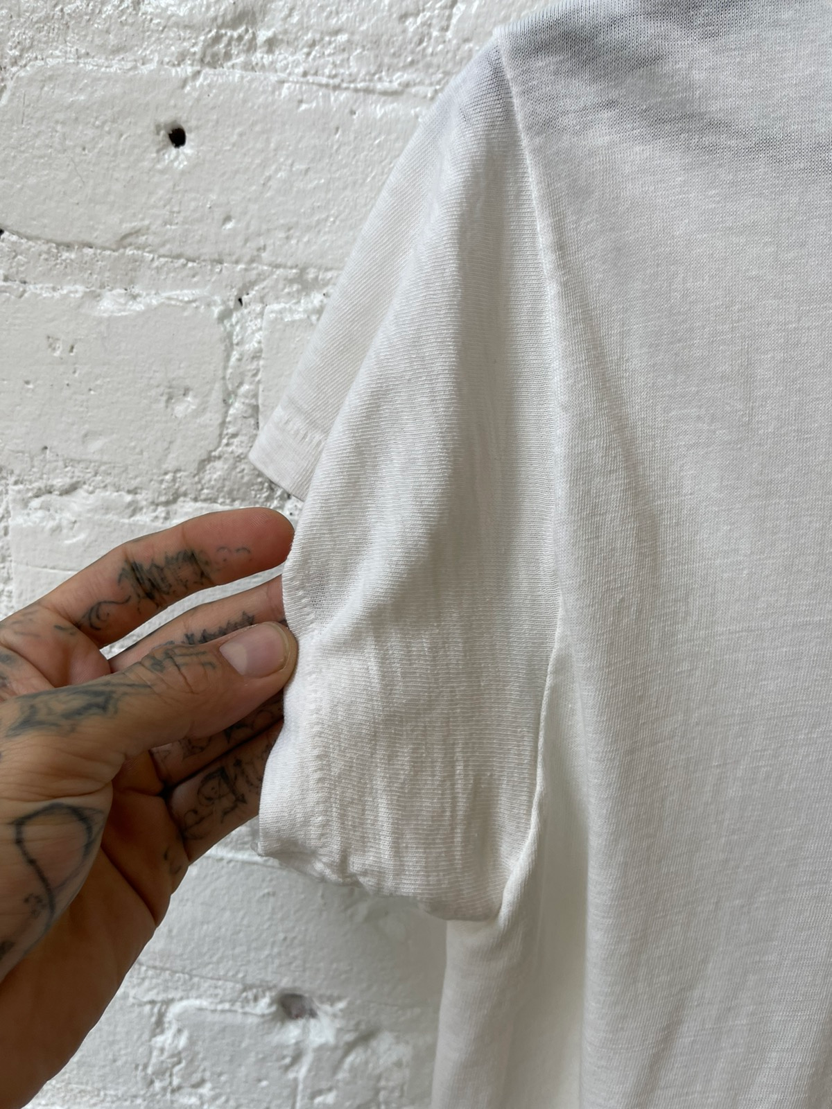 Vintage 80s PAPER THIN THRASHED BLANK WHITE SHIRT 4Gseller
