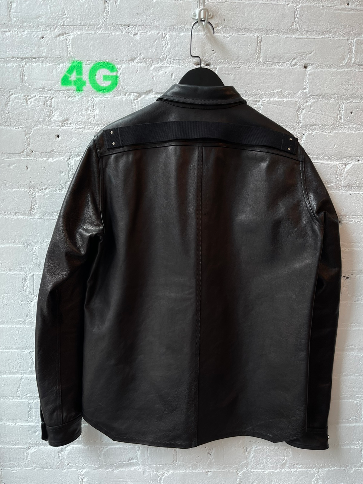 Rick Owens Leather Jacket Shirt Black Fits M or L
