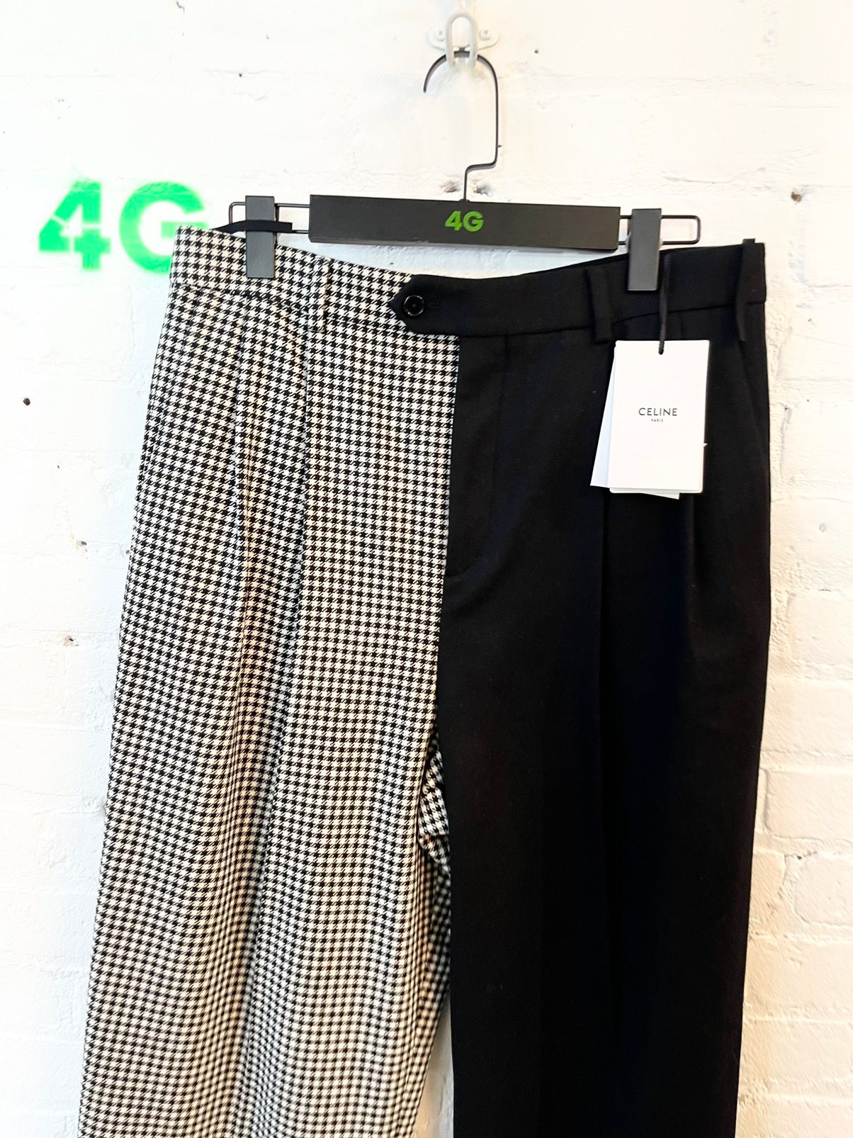 Celine NEW 2 Tone Skater Checkered Gemini Pants Jeans EU 50