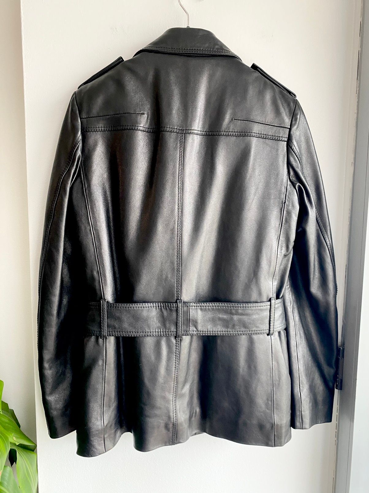 Dior Homme 07 RUNWAY #23 Leather Belt Pea Coat Jacket NEW