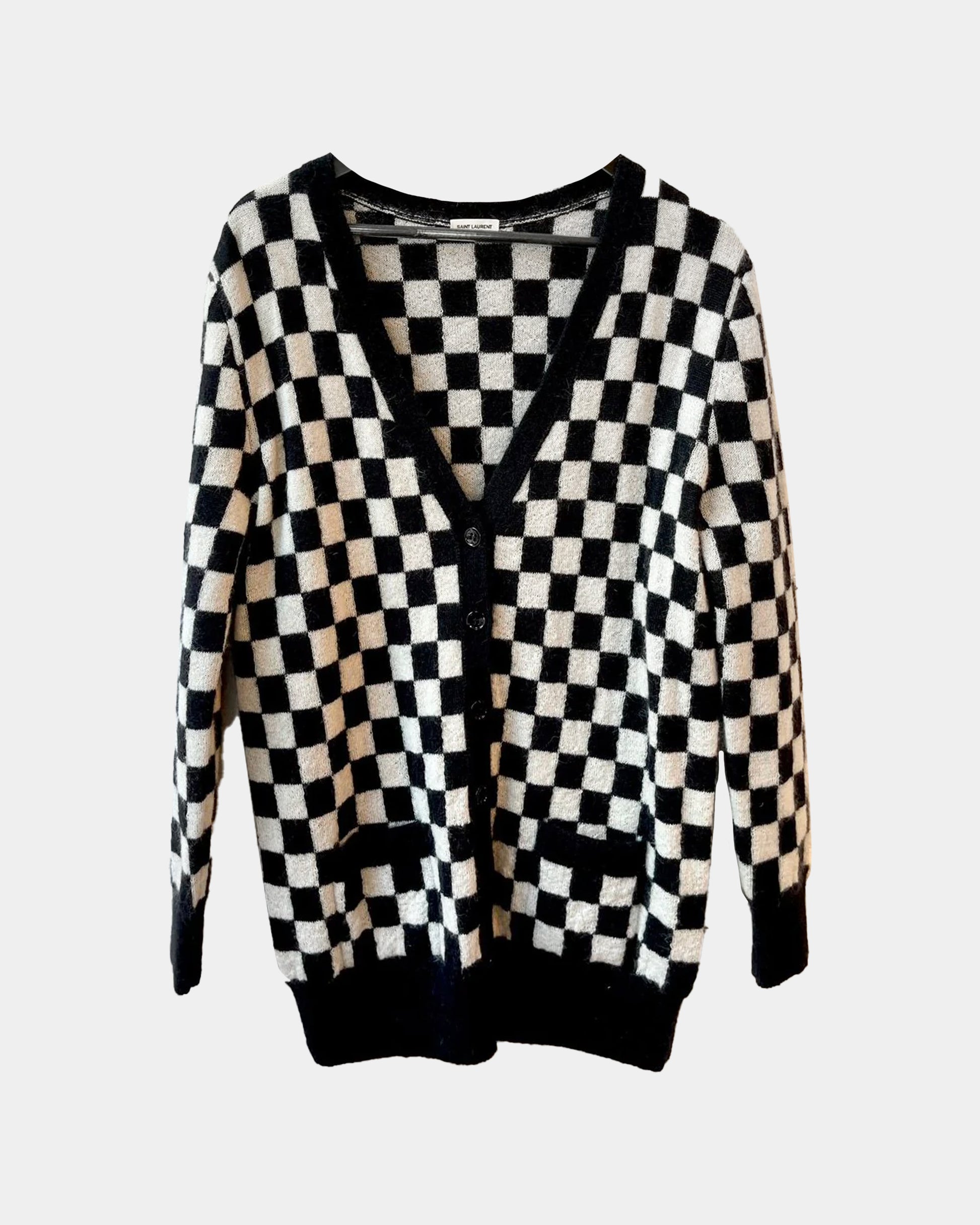 Louis Vuitton Damier Knit Plaid Print Pullover - Grey Sweaters