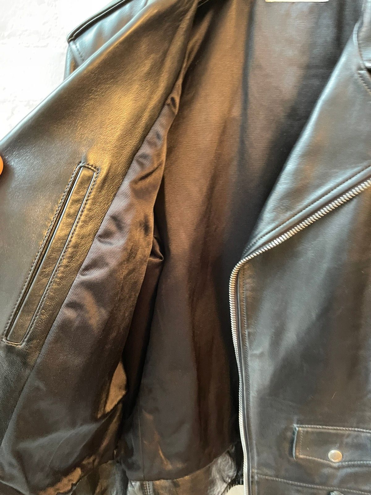 SLP NEW! L01 FW13 Leather Moto Biker Jacket EU50 LAMBSKIN