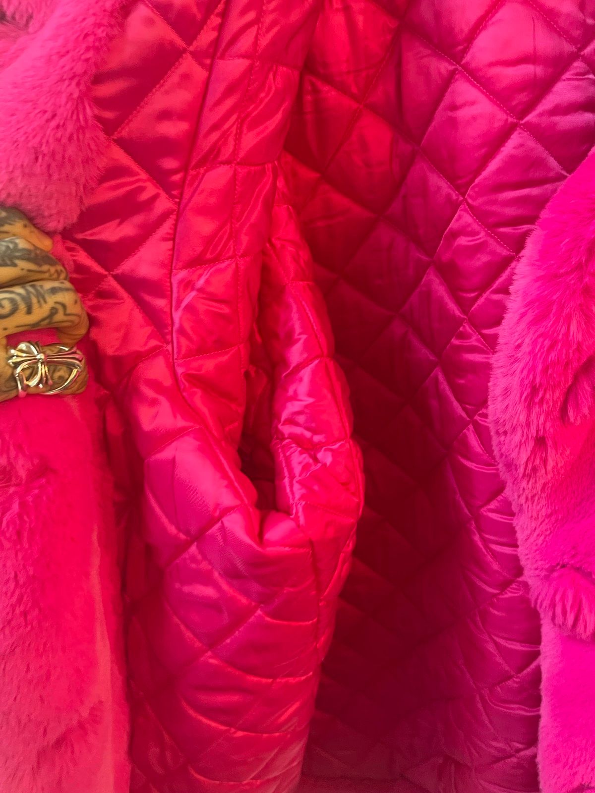Balenciaga Fuchsia Pink OVERSIZE SWING COAT JACKET FUR