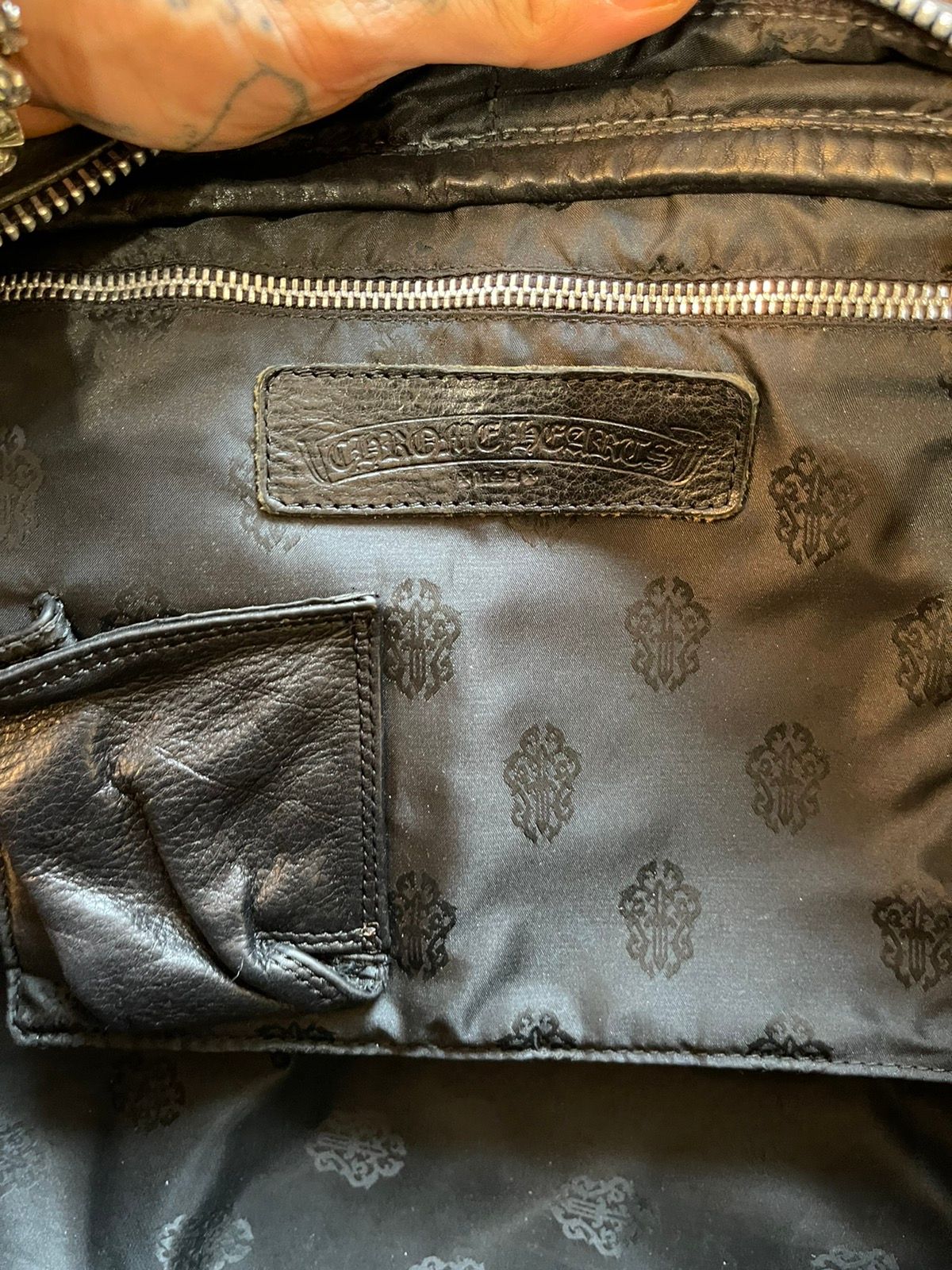 Chrome Hearts 14 Crosses Leather Duffle Travel Bag
