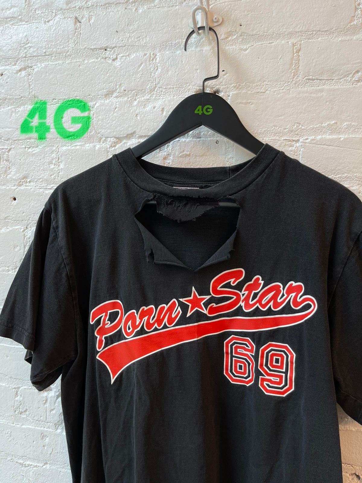 Vintage 90s PORNSTAR PORN STAR 69 THRASHED SHIRT