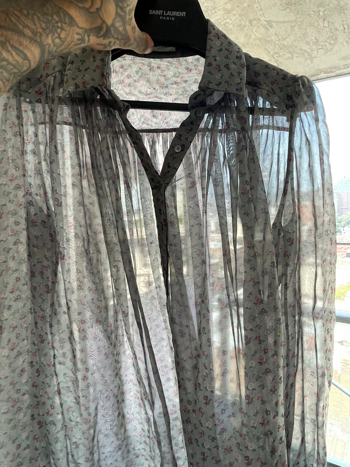SLP SS16 1/1 Sample 100% SILK Blouse Shirt Sheer Floral