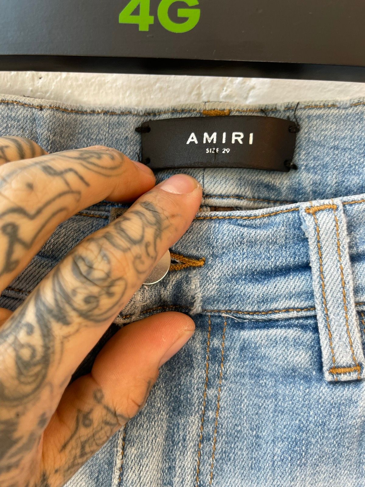 Amiri Light Blue Distressed Skinny jeans sz 29