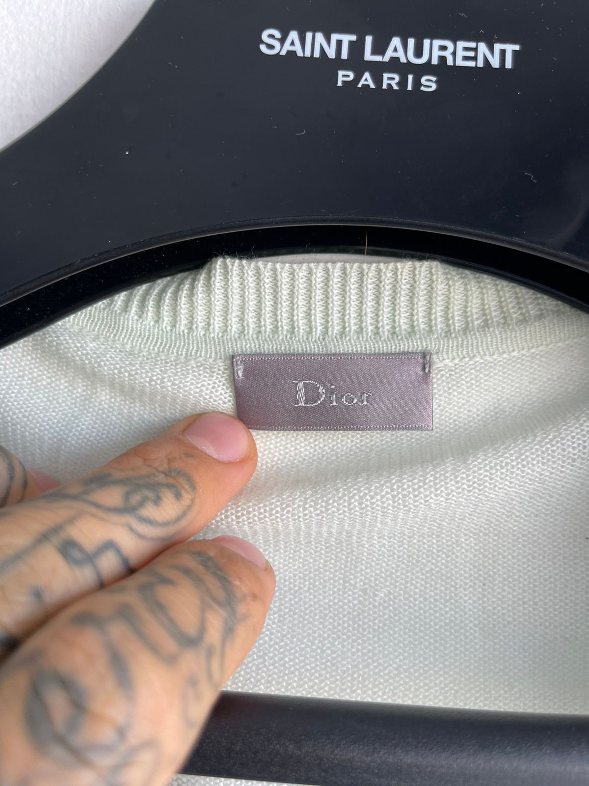 Dior Homme Mint Thin Mesh Double Layer Sweater Cardigan