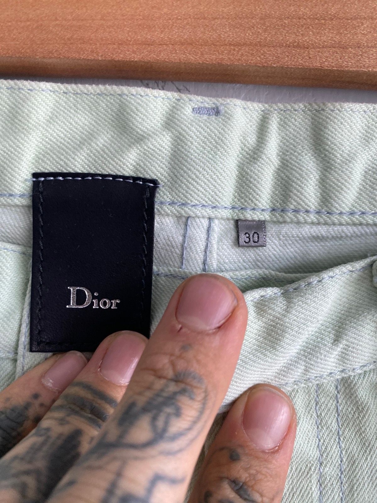 Dior Homme 06 RUNWAY Mint Green Cat Claw MIJ Denim Jeans