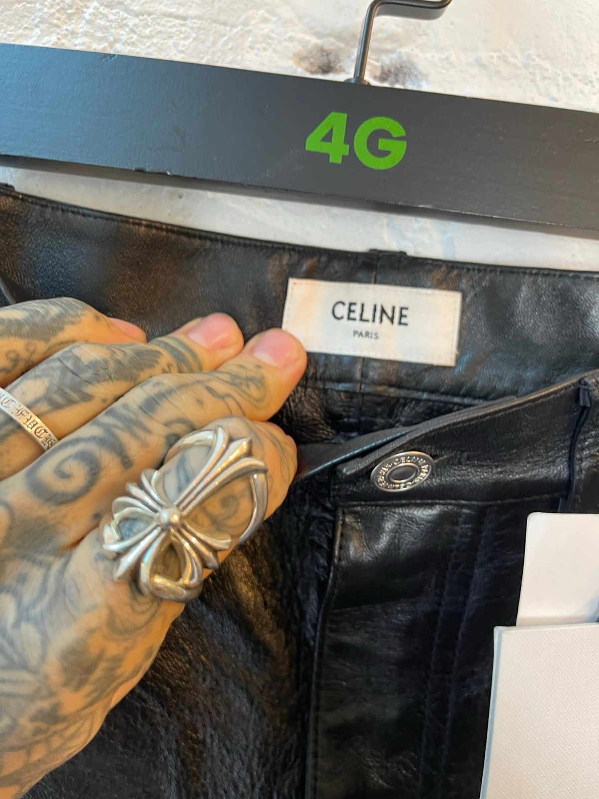 Celine NEW SZ 32 LEATHER Jeans Pants