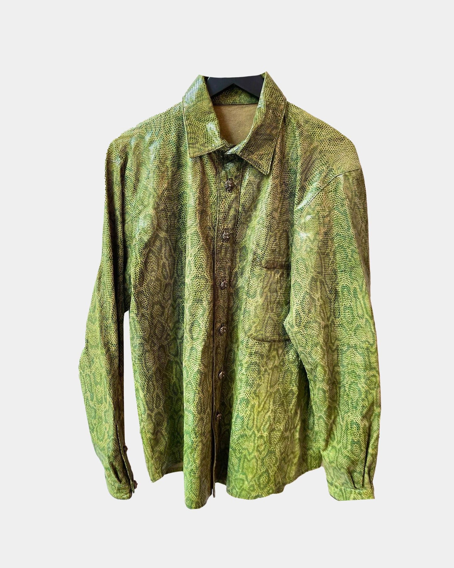Chrome Hearts Green PYTHON Leather Jacket Shirt L