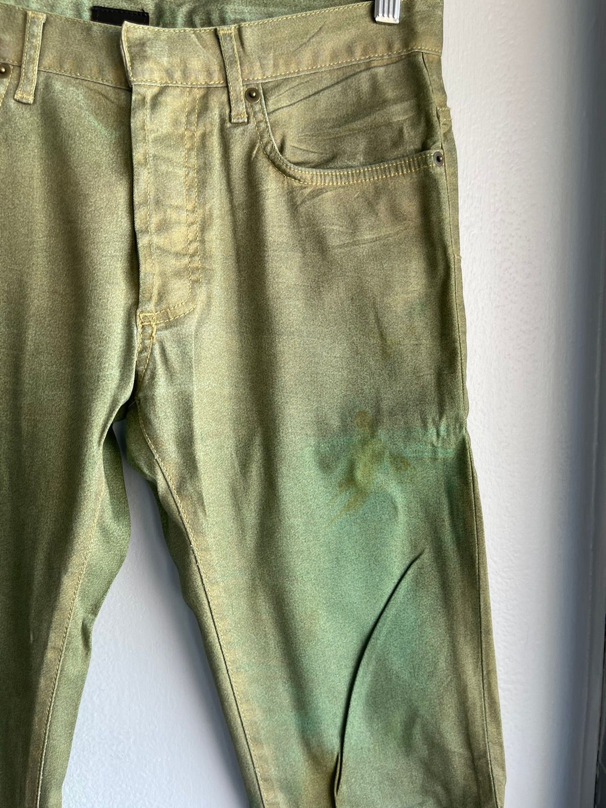 Dior Homme 06 1/1 Sample Green Denim Baked Jeans 28 29 30