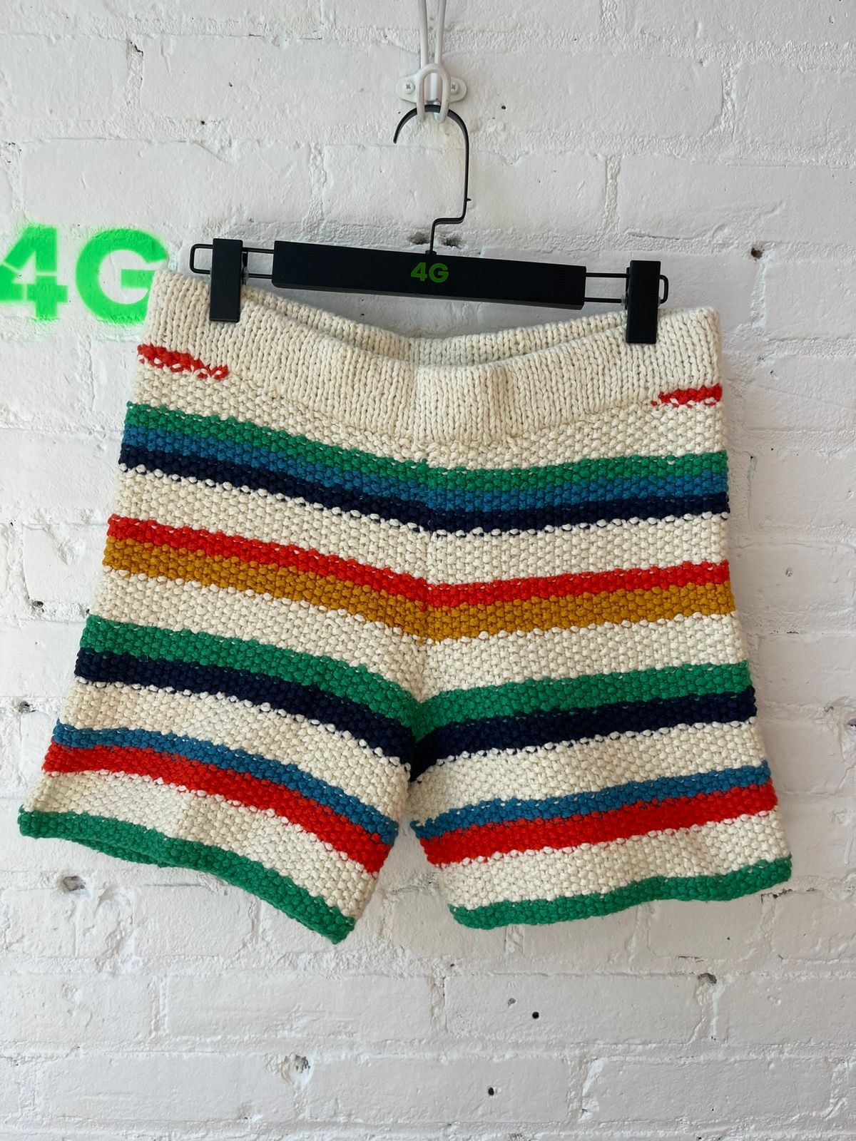 Elder Statesman rainbow hand knit shorts fits 29-31