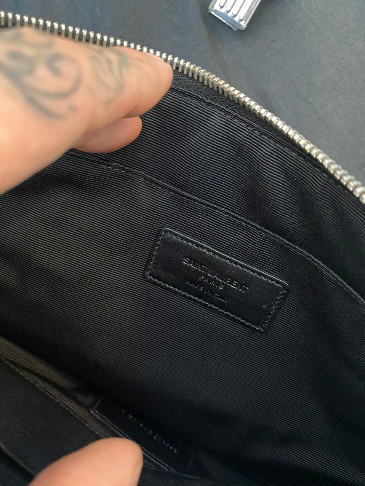 SS16 Surf Sound Leather Damier Checkered Zipper Bag