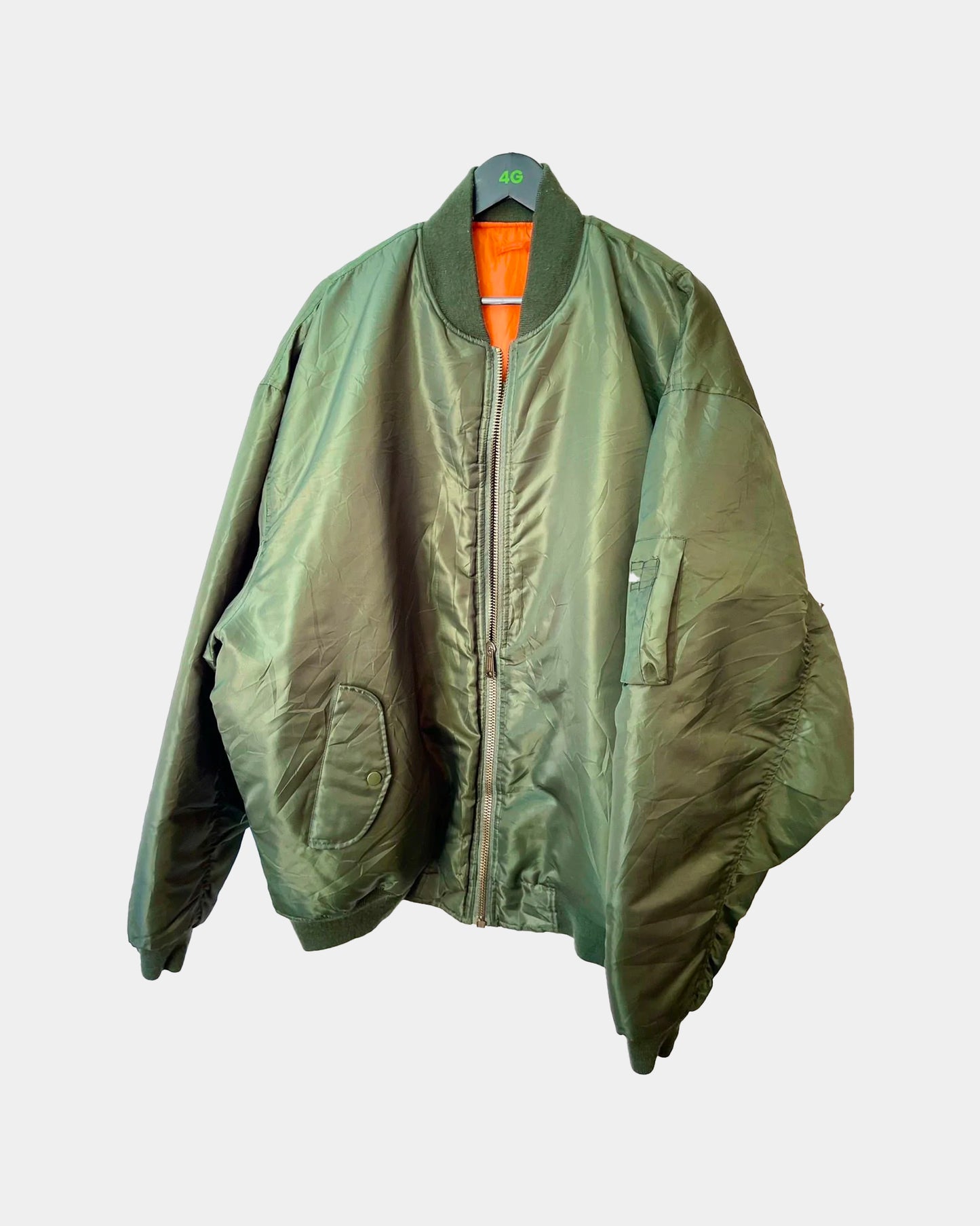 Vintage Army Green Bomber Jacket Oversized XXL