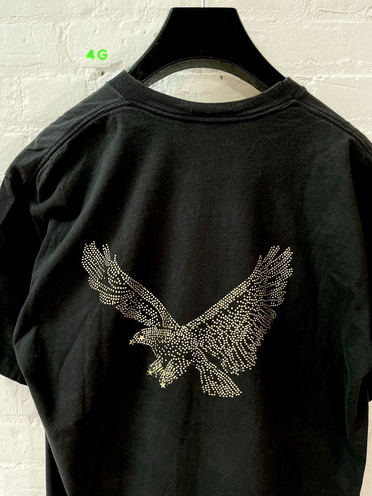 Vintage 90s Blank with GOLD Beaded Eagle on Back Boxy Shirt