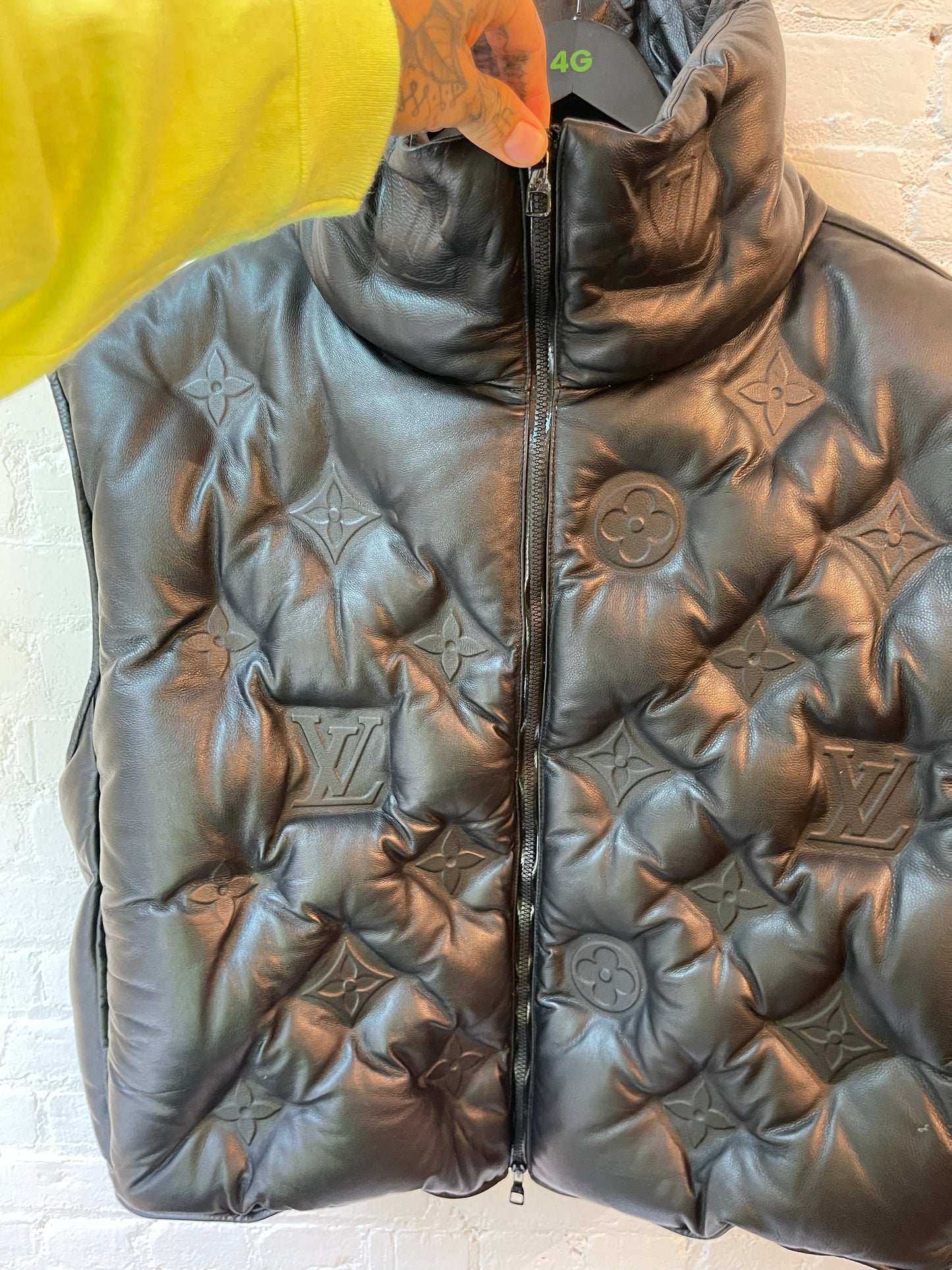 Louis Vuitton "Boyhood" Black leather puffer Jacket