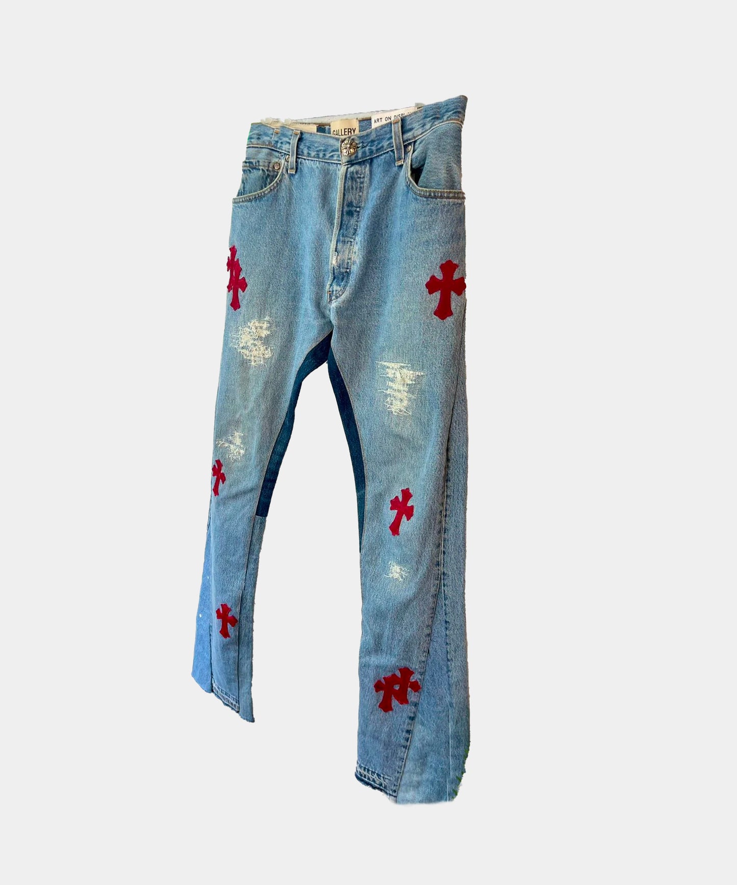 Chrome Hearts OFFSET PERSONAL PONY HAIR CROSS PATCH JEANS