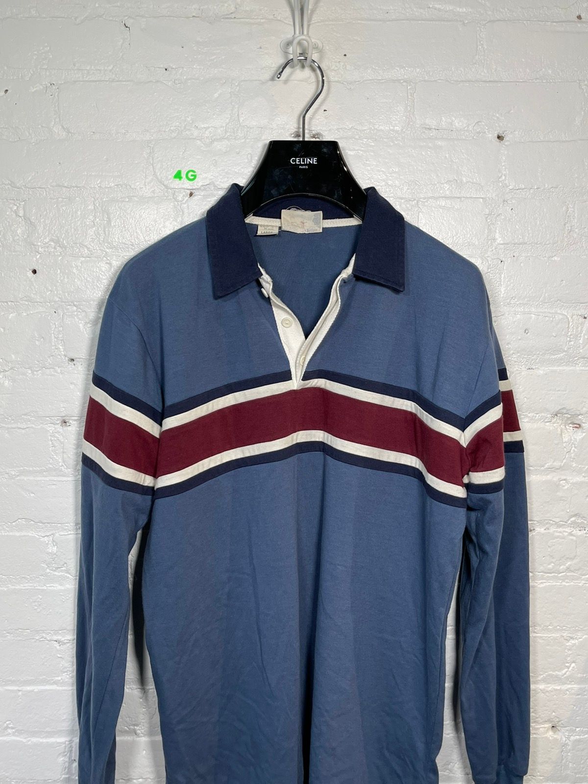 Vintage Grunge Striped Sweater Polo Preppy Shirt