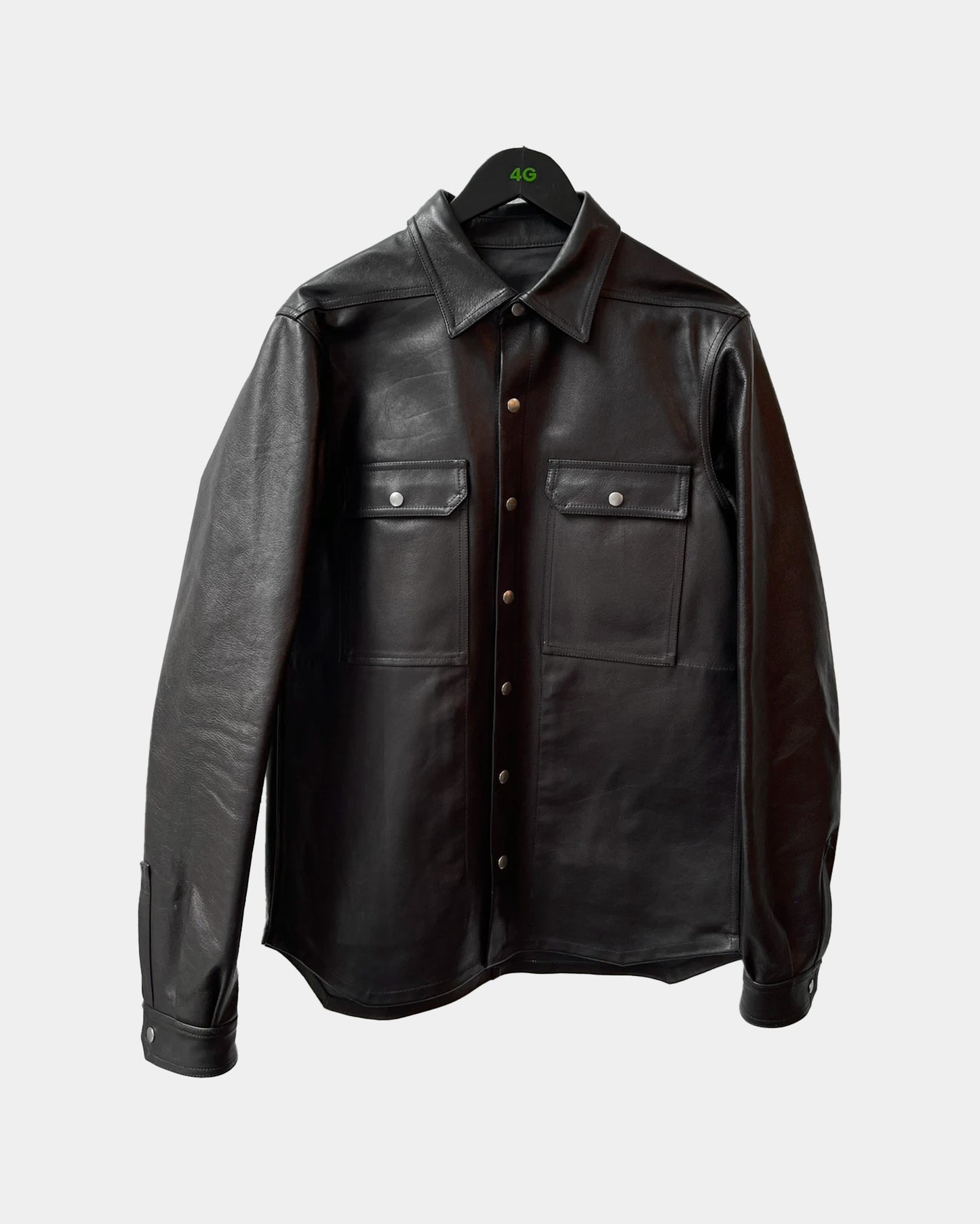 Rick Owens Leather Jacket Shirt Black Fits M or L
