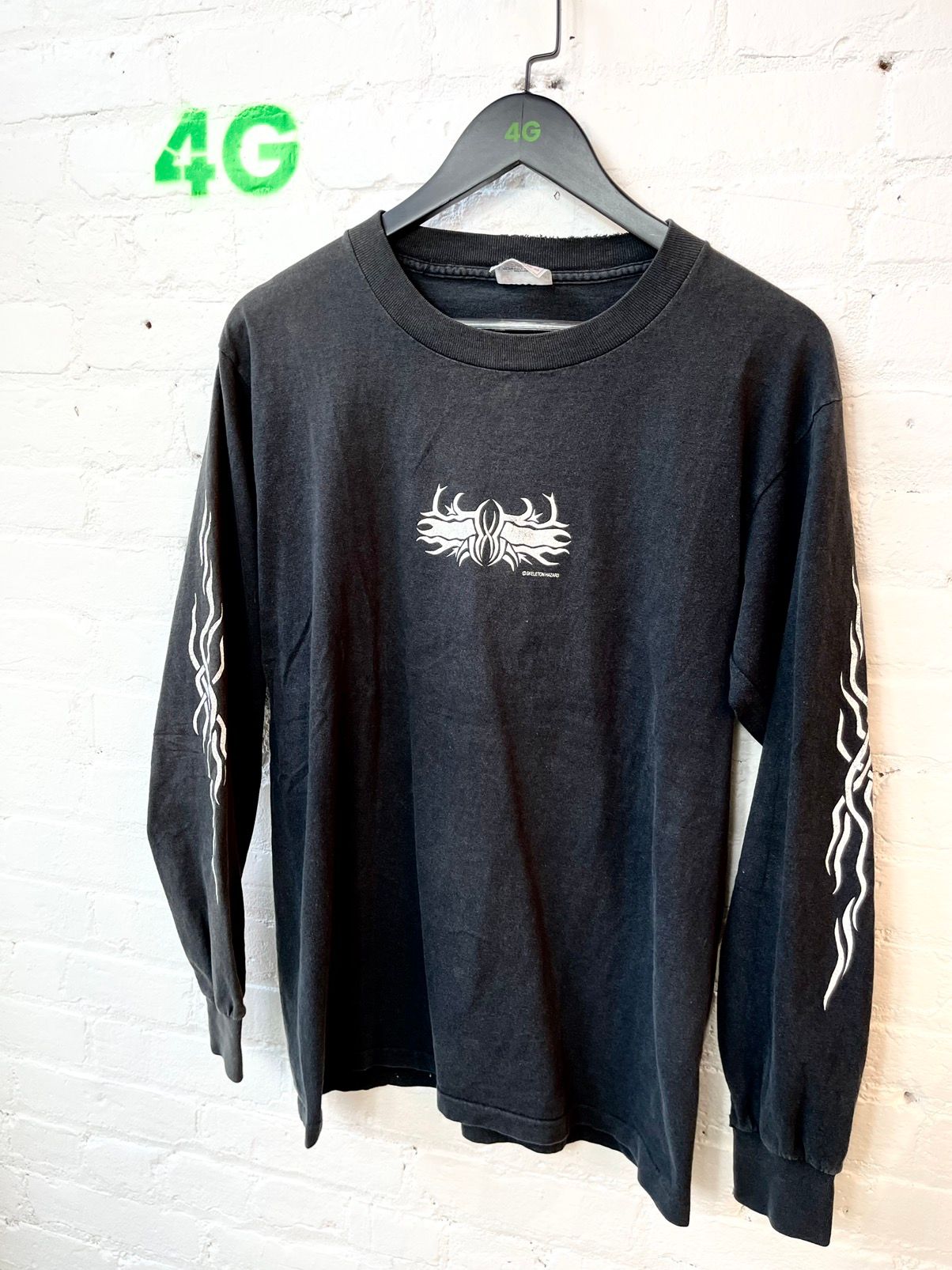 Vintage 90s Tribal Spin Skeleton LongSleeve Shirt