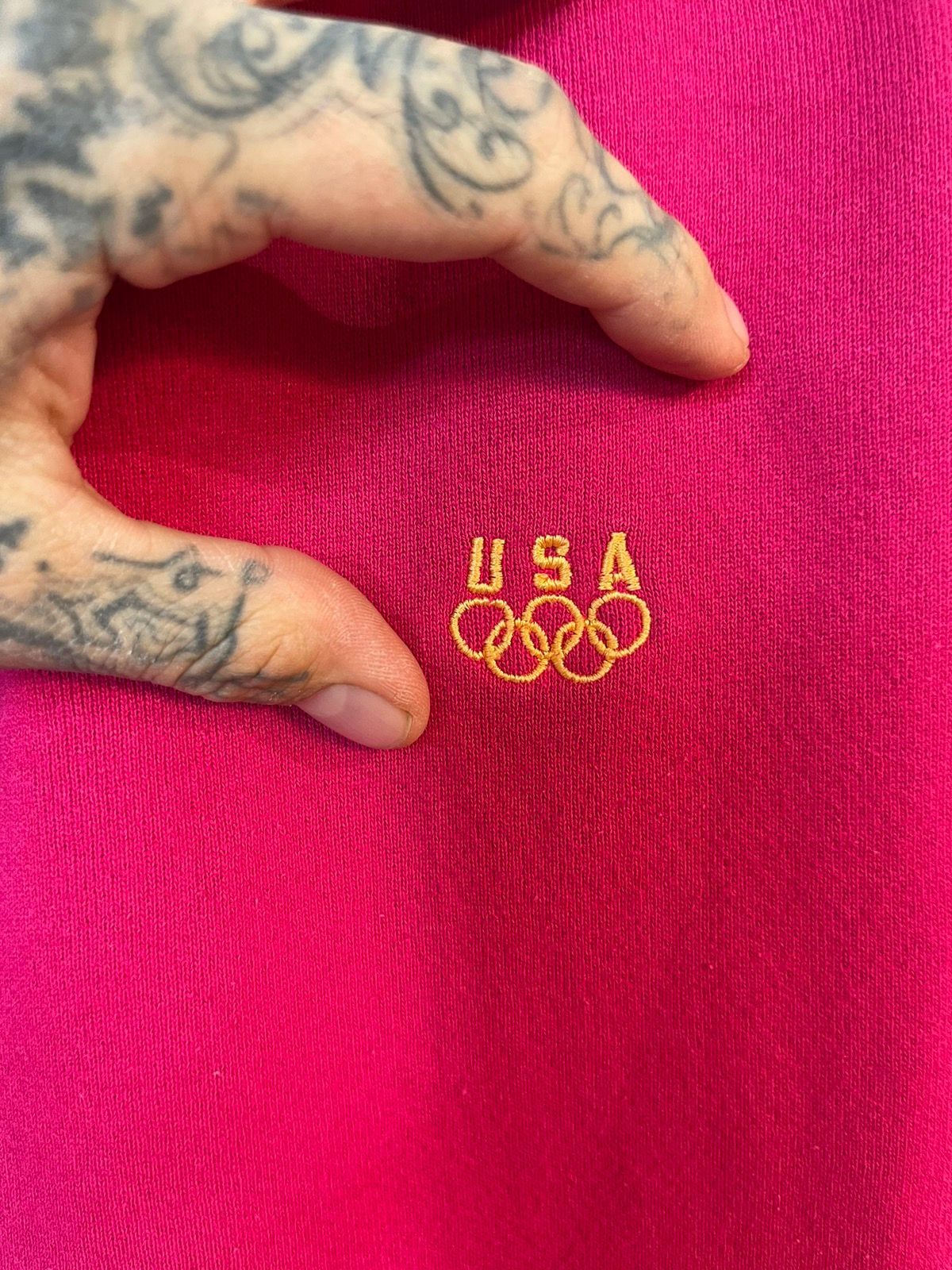 Vintage USA OLYMPICS GOLD CIRCLE sweatpants Pink XS S