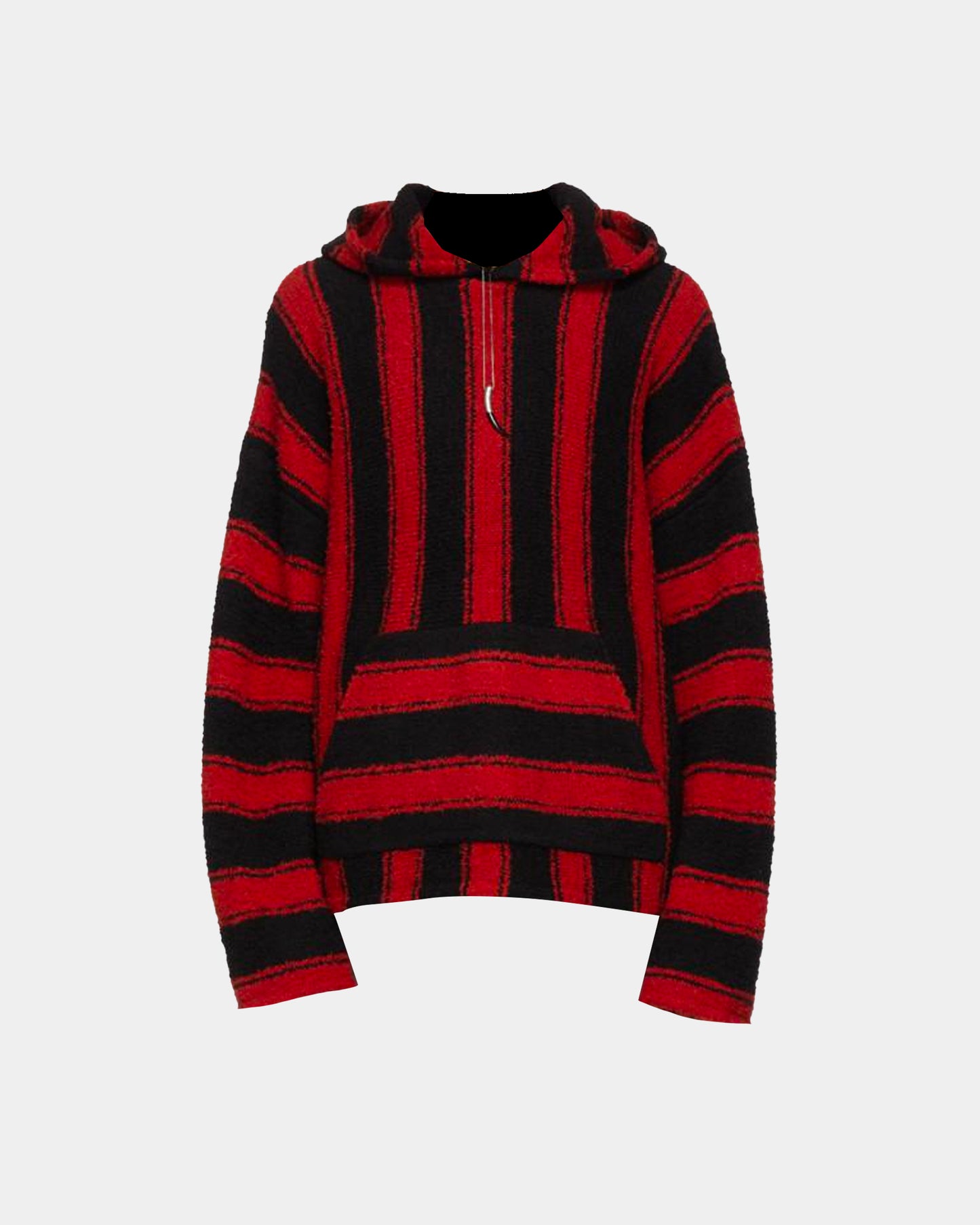 Amiri Stripe Baja Red Black Striped Hoodie Sweater Jacket