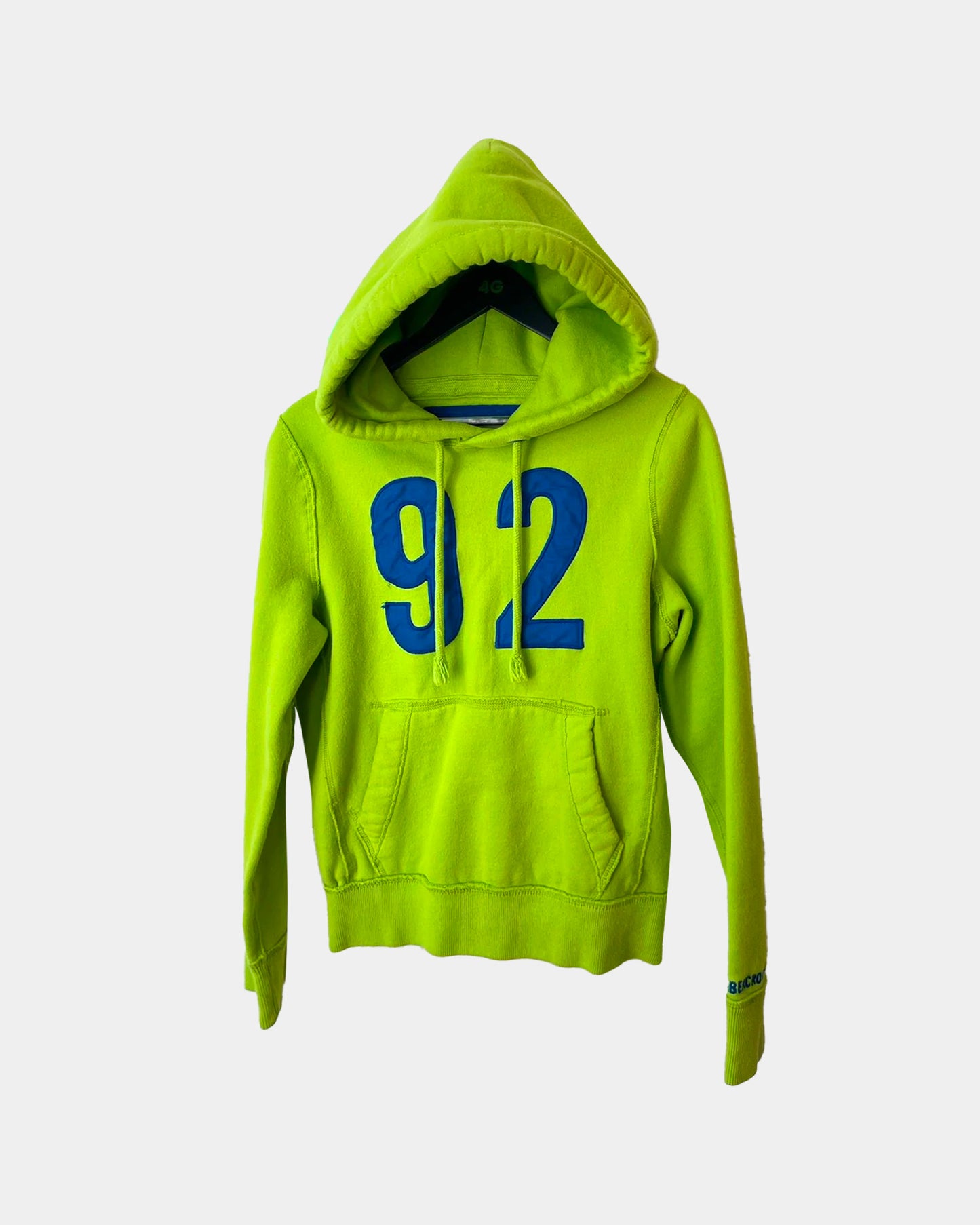 Vintage Abercrombie THRASHED LIME NEON GREEN HOODIE M/L