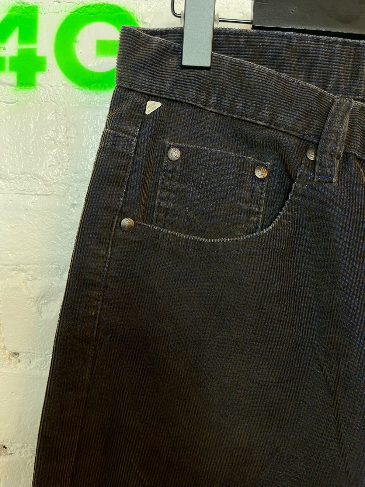 Vintage Corduroy Blue with Metallic Shimmer Jeans Pants