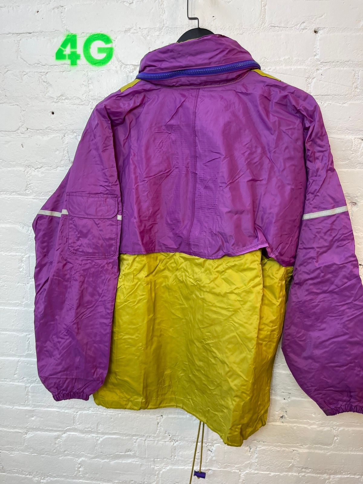 Vintage 90s COLOR BLOCK Blank Nylon Pullover Coaches Jacket