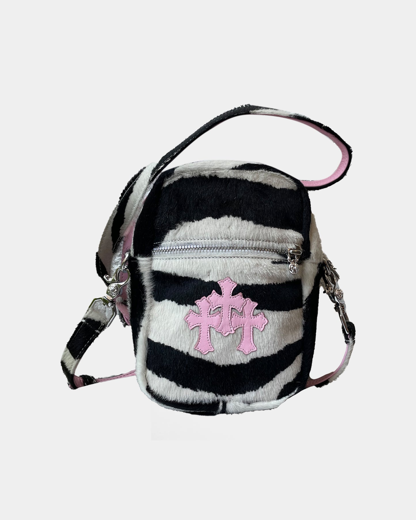 Chrome Hearts Mini TAKA Bag Zebra Pony Hair Cross Patches