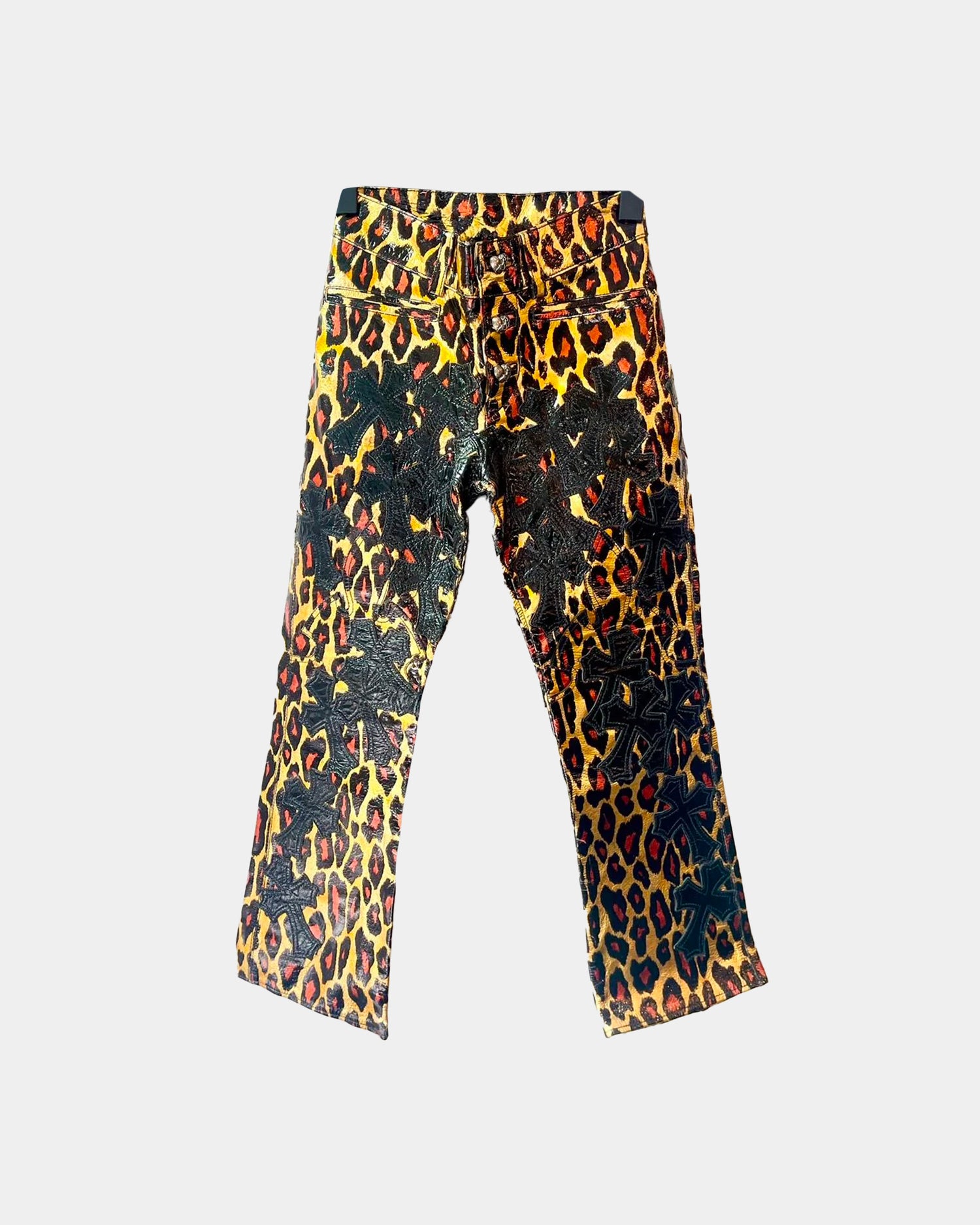 Chrome Hearts CRAZY Leopard Custom Mini Youth Cross Jeans